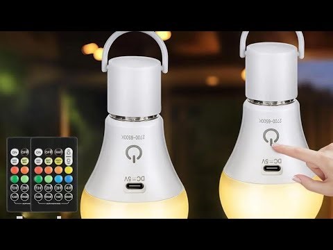 Rechargeable RGB LED Light Bulb E27 | Dimmable USB Battery Operated Smart Bulb