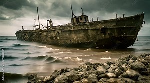 Amidst the murky depths, the sunken vessel stands as a testament to the power of the sea, its decaying remnants shrouded in mystery and intrigue.