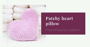 Free amigurumi heart pattern - Patchy heart pillow