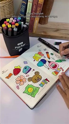 Aimilo - Spidol Warna Warni 1 Set Sketch Marker 2 Tip Touch Marker 48/60/80