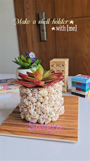 DIY Sea Shell Pen Holder 🐚 | Easy Beach-Inspired Room Decor | Reuse & Recycle
