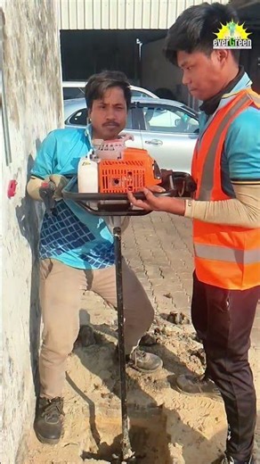 Earth Auger Machine in Action | Evergreen Solar’s Professional Earthing Installation