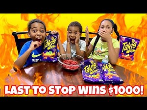 LAST TO STOP EATING SPICY TAKIS WINS $1000!!