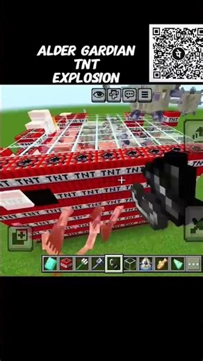 TNT Explosion vs elder gardian survive ? #minecraft #viral #gaming