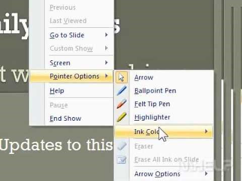 How to always show the mouse pointer during a presentation