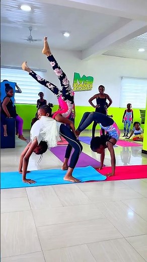 Beautiful acro dance teamwork