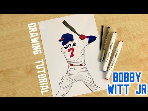 How to draw a baseball players Bobby Witt Jr / WBC USA team