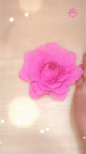 Handmade Bloom Pink lotus flower easy tissue paper flower DIY #paperart #paperflower