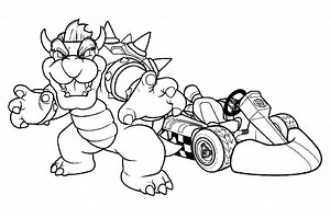 Free Mario Kart coloring page to print