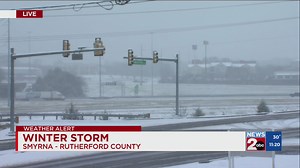 Snowy conditions in Smyrna