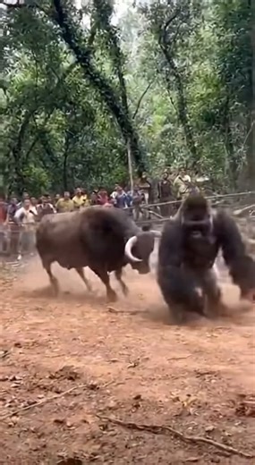 Bull vs Gorilla. Part 2 - Unbelievable Jungle Battle! #shorts