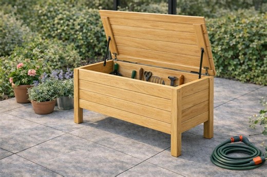 Garden Storage Box Plans PDF | DIY Wooden Outdoor Storage Bench