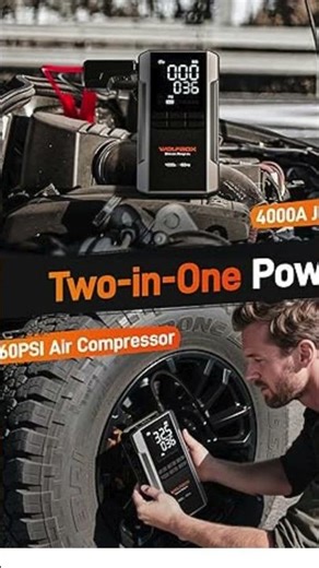 Airmoto Tire Inflator Portable Air Compressor – Cordless Air Pump for Car Tires with Digital