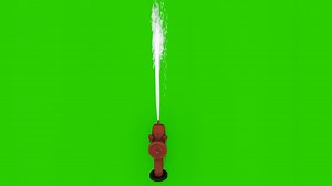 Download Animation of fire hydrant water spraying with green background for free