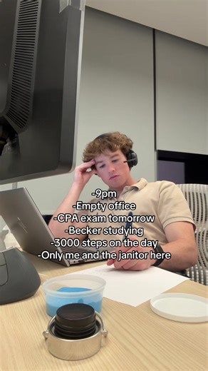 CPA Exam Tomorrow: Becker Study & Final Prep in Empty Office
