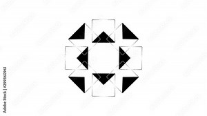 Eight Overlapping Squares Spinning in Place to Form Interesting Mask Overlay