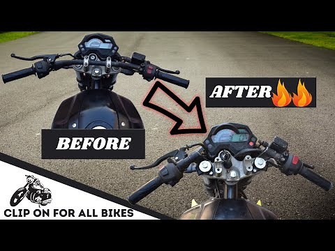 How to install clip on handlebar in any bike | modified fz clip on bar risers