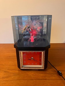 Vintage Fiber Optic Lamp With Clock - Rotating Floral Hexagonal Light - 1980's Decor - Etsy