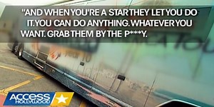 Trump's infamous 'grab them by the p***y' video is playing on a loop next to the White House