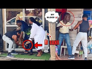 COLLECTING STRANGERS BLOOD WITH FAKE SYRINGE PRANK 😳