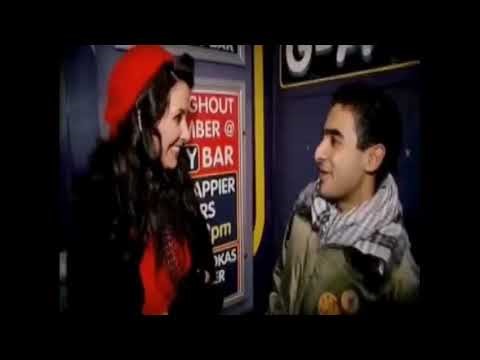 Street interview boobs grab