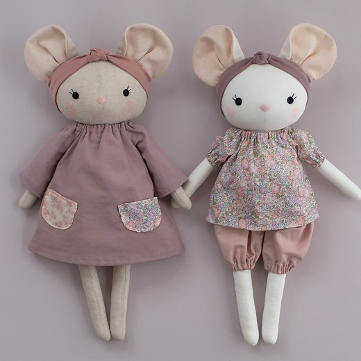Mouse Sewing Pattern PDF -make a Cloth Mouse Doll / Stuffed Animal Toy and Clothes - by Studio Seren - Etsy