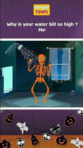 😂 Skeletons Dancing Under The Shower! 💀 🚿 #teeheetown #shorts #kids #memes
