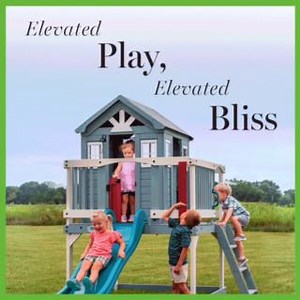 15 reactions |  Ready for big fun, but not quite ready for a swing set? An elevated playhouse is the perfect transition | Backyard Discovery | Facebook