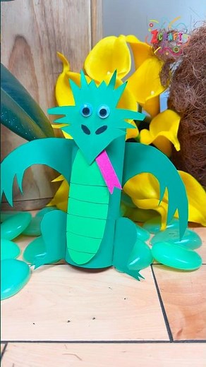 DIY Paper Green Dragon Puppet Craft for Kids 🐉 | Easy DIY Fun! #diy #craft #craftyfun #kids