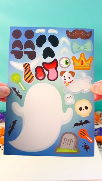 👻 Halloween Stickers! DIY Make a Face Stickers Trick or Treat with a Ghost