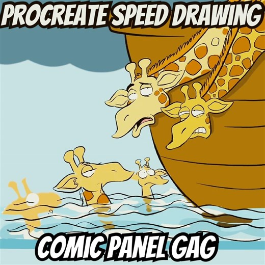 Single Panel Gag Comic Construction #timelapse #comic #noah