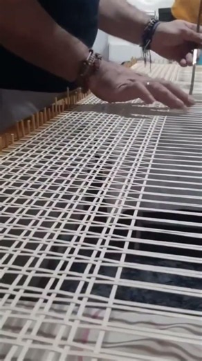 Thread net weaving process #weaving #threads #craft #handmade