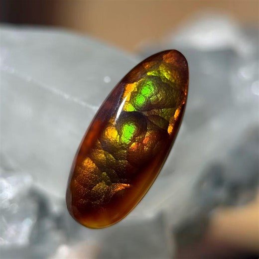 Mexican Fire Agate Gemstone(19.7mm*8.4mm6.5ct) | Natural Crystal With Fiery Red-orange Flash - Etsy