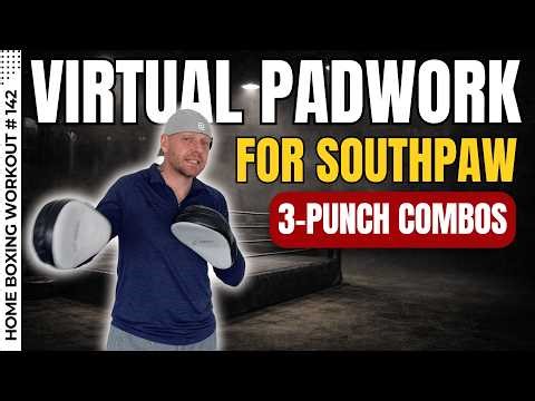 Southpaw Virtual Padwork Boxing Workout | 10 Powerful 3-Punch Combos (5 Rounds)