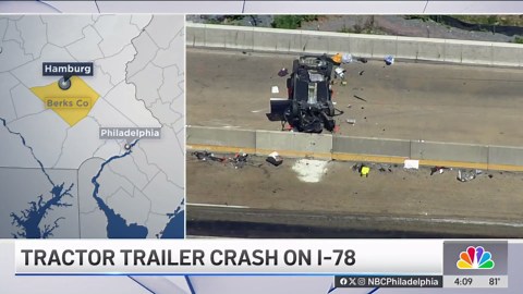Multi-vehicle crash involving trucks closes I-78 in Hamburg, Pa.