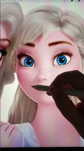 Anna’s art transformation #disney #art #digitalart #glowup #frozen