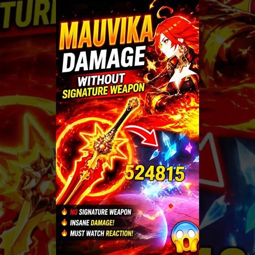 Mavuika F2P Build: How Much Damage Without 5-Star Weapon?#genshinimpact #hoyocreators