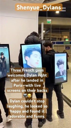 Paris welcome was too cute 😭Live screens on their backs and Dylan laughing nonstop 😂📺✨#dylanwang