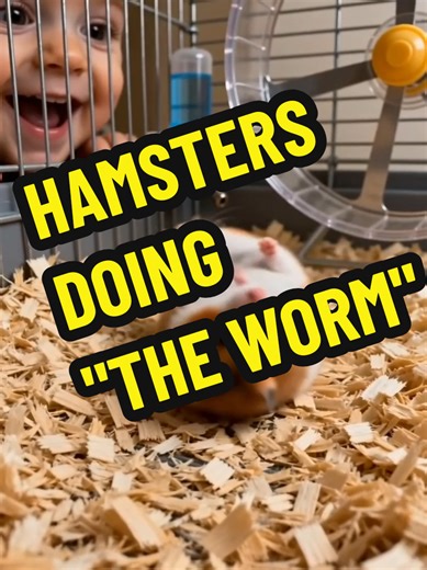 HAMSTERS showing off their 80s dance moves ! #cuteanimals #hamster #theworm #funnyai #aislop