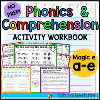 'a-e' (Magic E) Phonics and Reading Comprehension Workbook