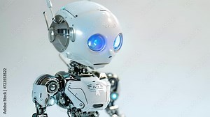 Cartoon digital avatars of Chatbot Buddy A sleek, futuristic robot with sharp features and a friendly, soothing voice.