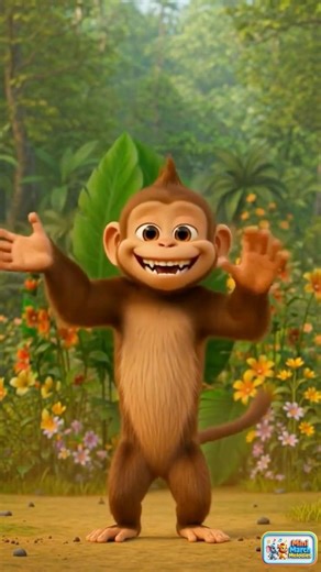 The Silly Monkey Dance 🐵💃 | Fun Kids Dance Song | Mini March Melodies #Shorts