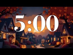 5 Minute Fall Halloween Timer – Cozy, Spooky Autumn Lofi Music | October Classrooms, Study, & Focus