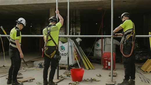 Scaffold Adjustments and Site Progress in Barnes