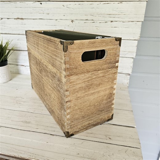 Wooden File Box - Desktop File Storage - Etsy