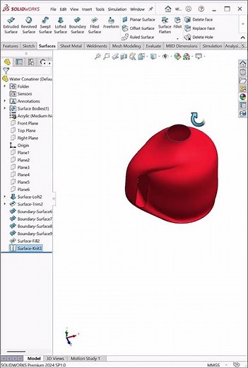 Water Container Design in SolidWorks | 3D CAD Modeling #shorts