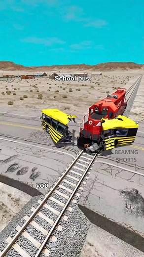 Cars vs Train Challenge in BeamNG.drive