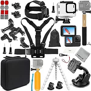 Amazon.com: Gurmoir Full Essential Accessories Kit with Waterproof Housing Case for Gopro Hero 12/Hero 11/Hero 10/Hero 9 Black, Action Camera Video Accessory Kit Set Bundles for Go pro 12/11/10/9 (PT10) : Electronics