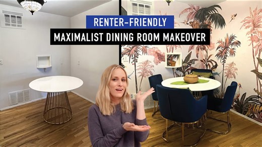 Make renter-friendly maximalist dining room with wallpaper hack