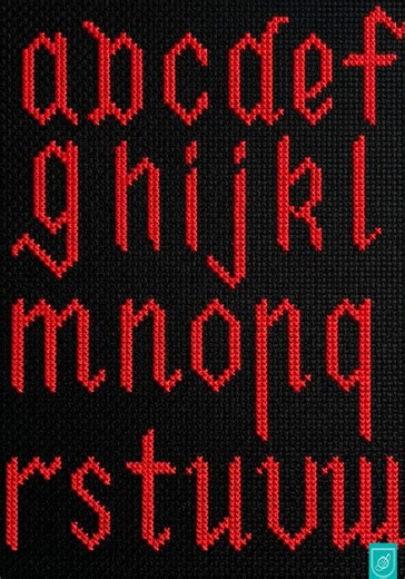 Gothic Alphabet Cross Stitch Pattern PDF | Gothic Font Letters A–Z + Numbers | Monochrome Sampler | Instant Download - Etsy UK
